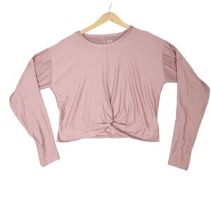 Old Navy Active Cloud 94 Soft Go-Dry Twist Front Long Sleeve Top S Pink